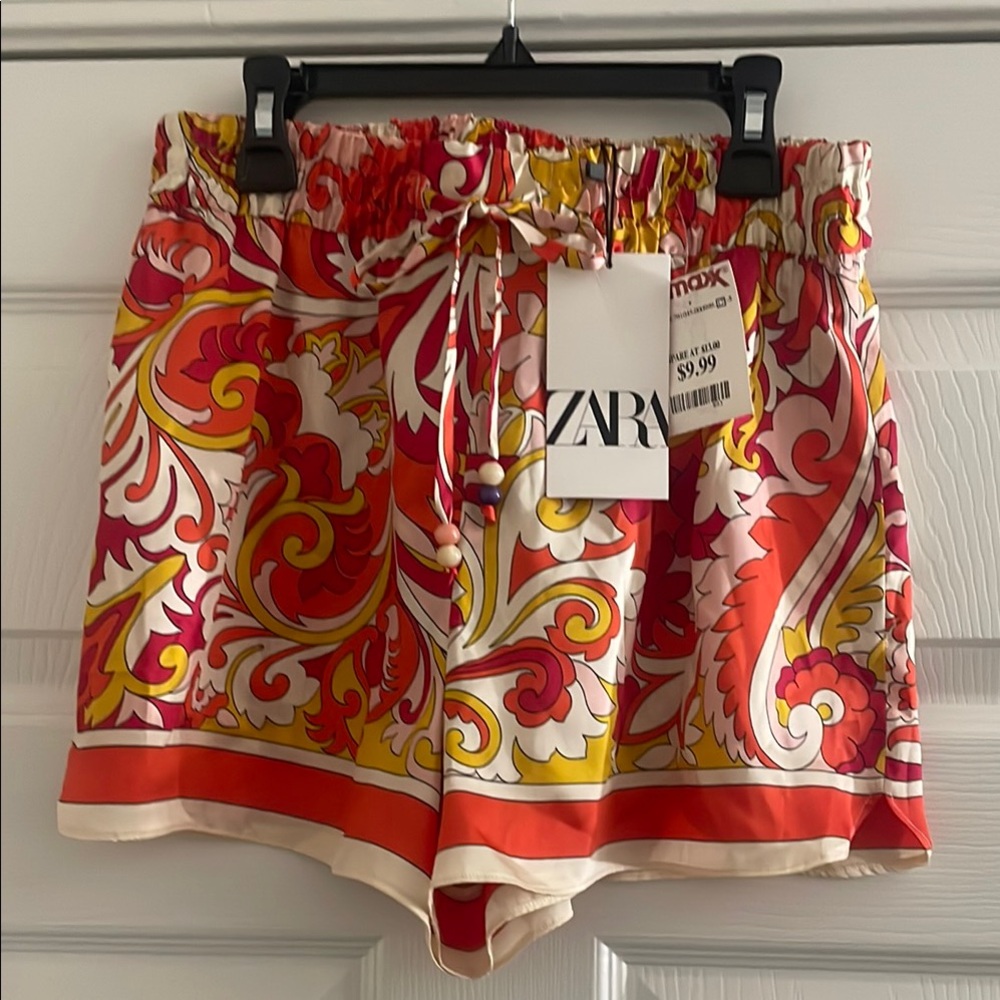 Zara Colorful Floral Print Shorts
